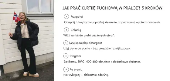 Jak prać kurtkę puchową, żeby zachowała puszystość?